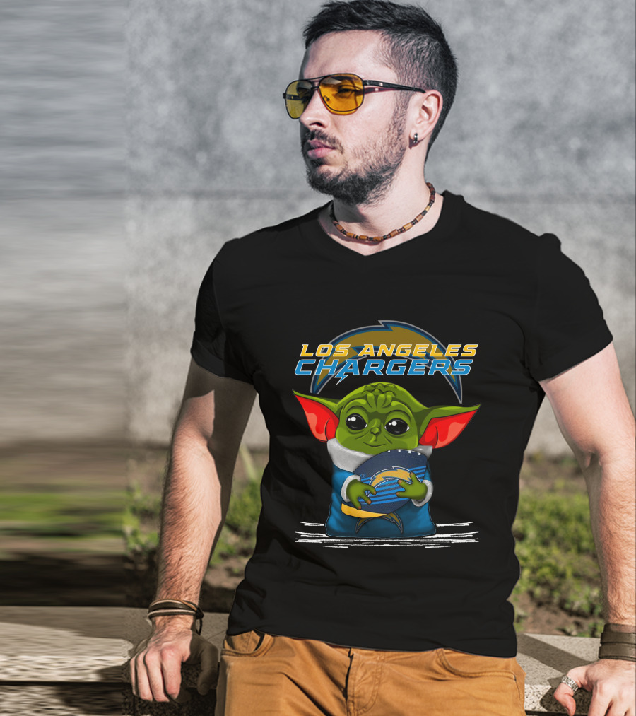 Los Angeles Chargers Yoda Football T-Shirt