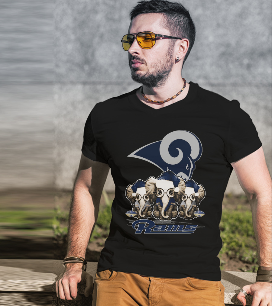 Elephant Xmas Los Angeles Rams T-Shirt