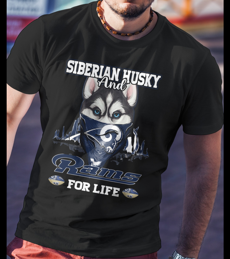 Siberian Husky And Rams For Life T-Shirt