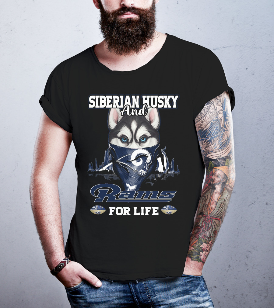 Siberian Husky And Rams For Life T-Shirt