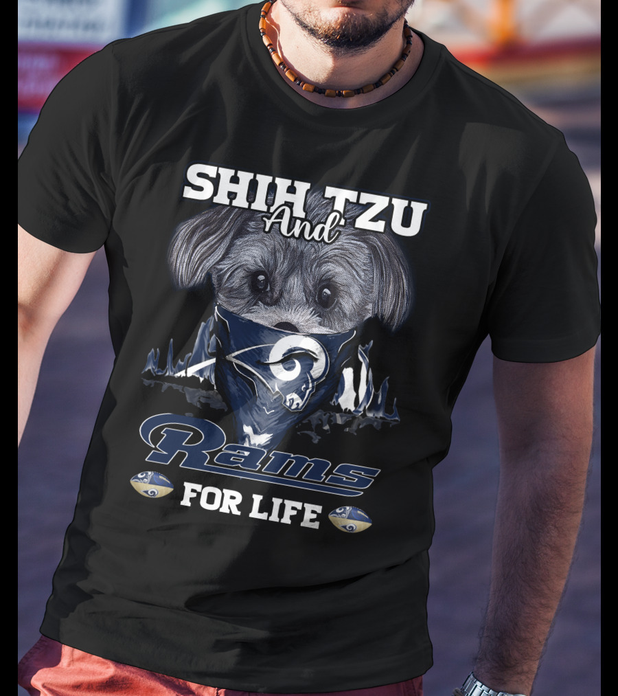 Shih Tzu And Rams For Life T-Shirt