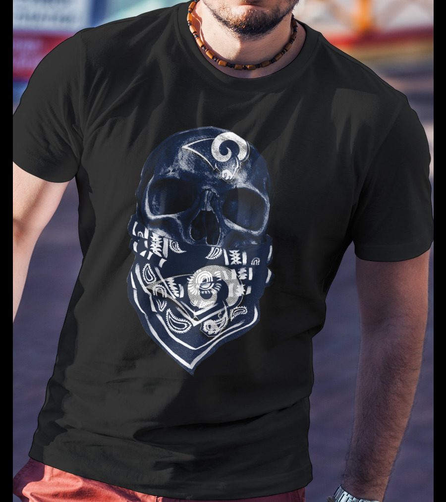 Los Angeles Rams Skull Bandana T-Shirt