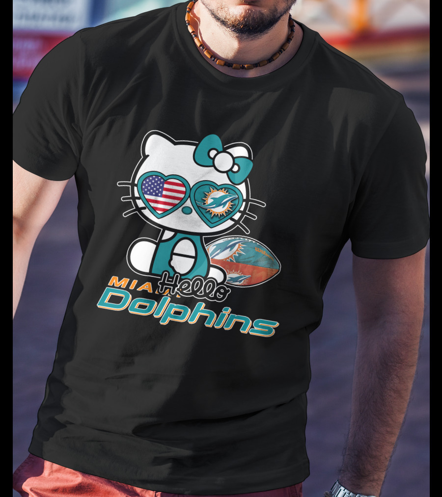 MIA Hello Dolphins Kitty USA T-Shirt