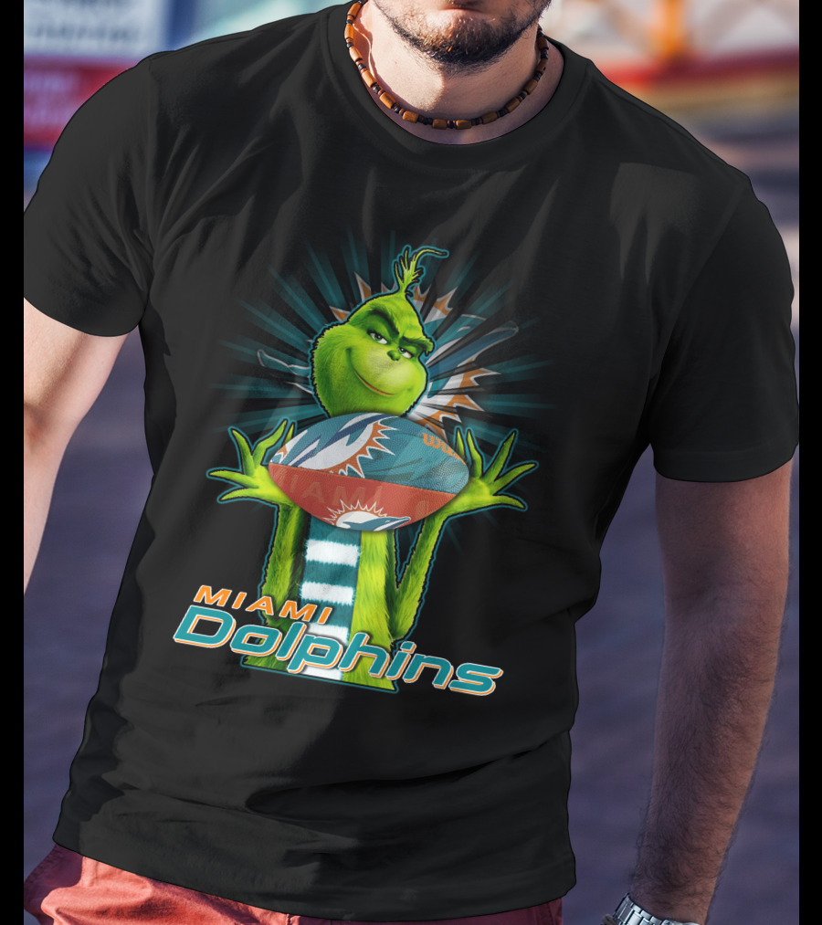 Miami Dolphins Grinch Football Fan T-Shirt