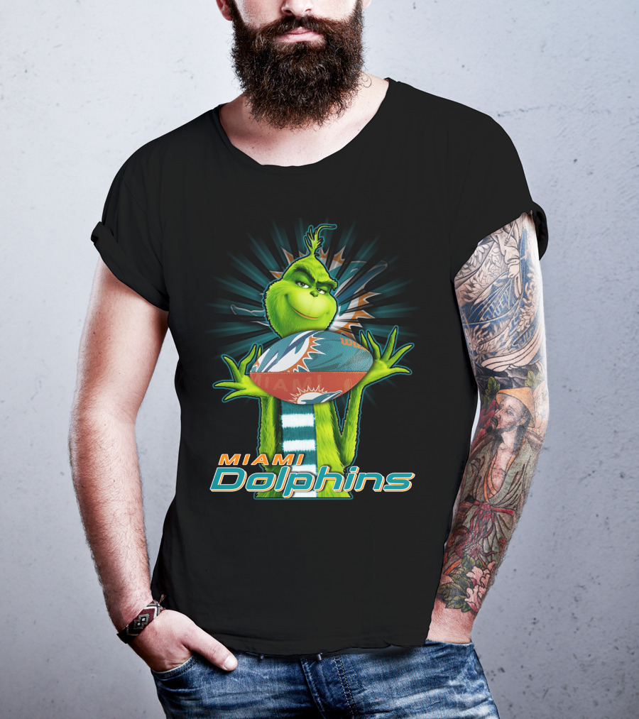 Miami Dolphins Grinch Football Fan T-Shirt