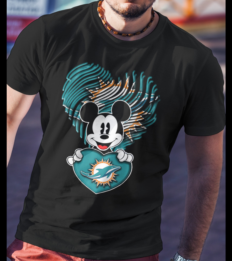 Mick Miami Dolphins Heart T-Shirt