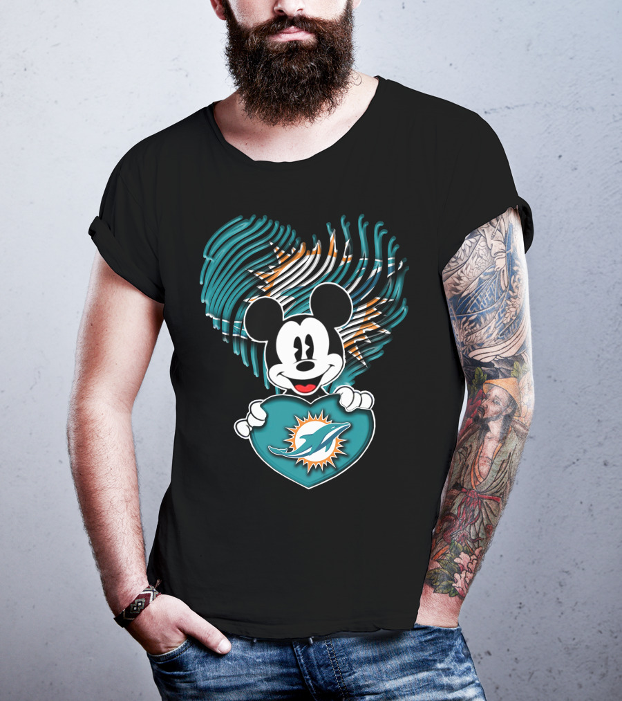 Mick Miami Dolphins Heart T-Shirt