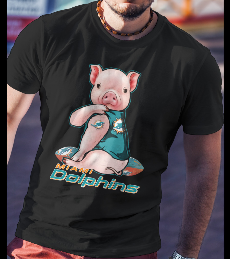 Miami Dolphins Pig Football Fan T-Shirt