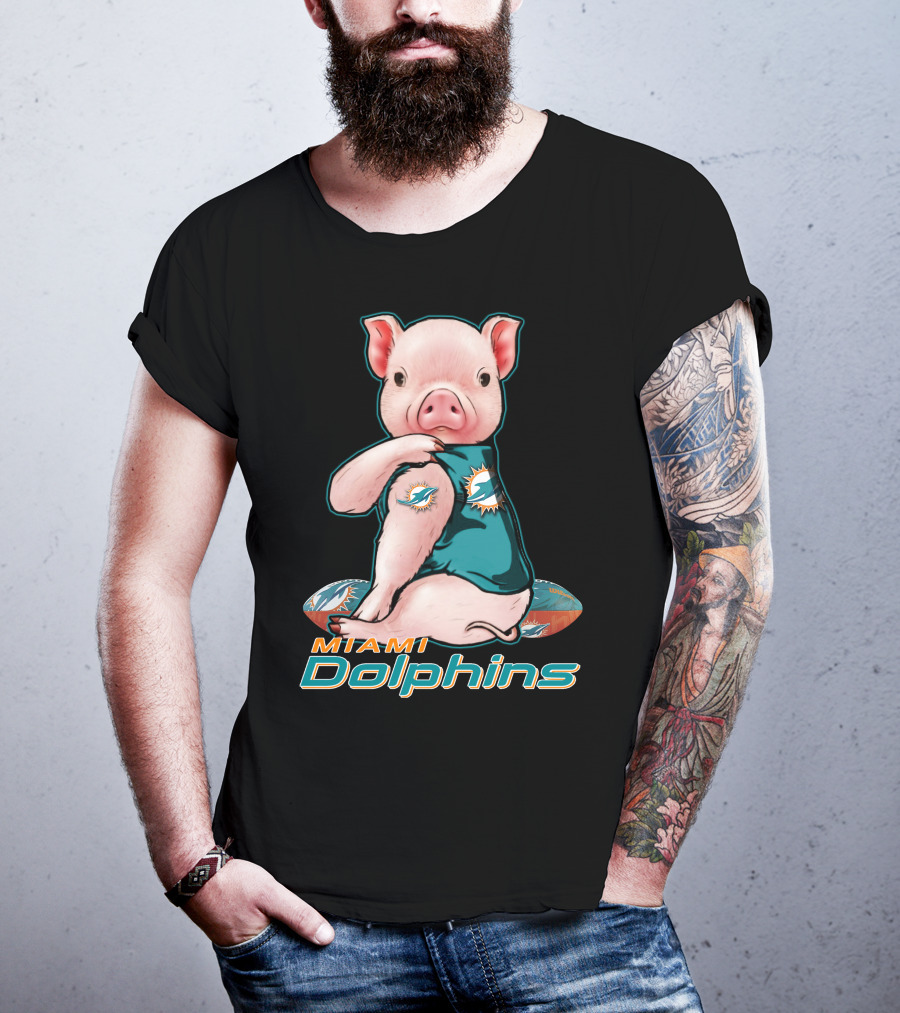 Miami Dolphins Pig Football Fan T-Shirt