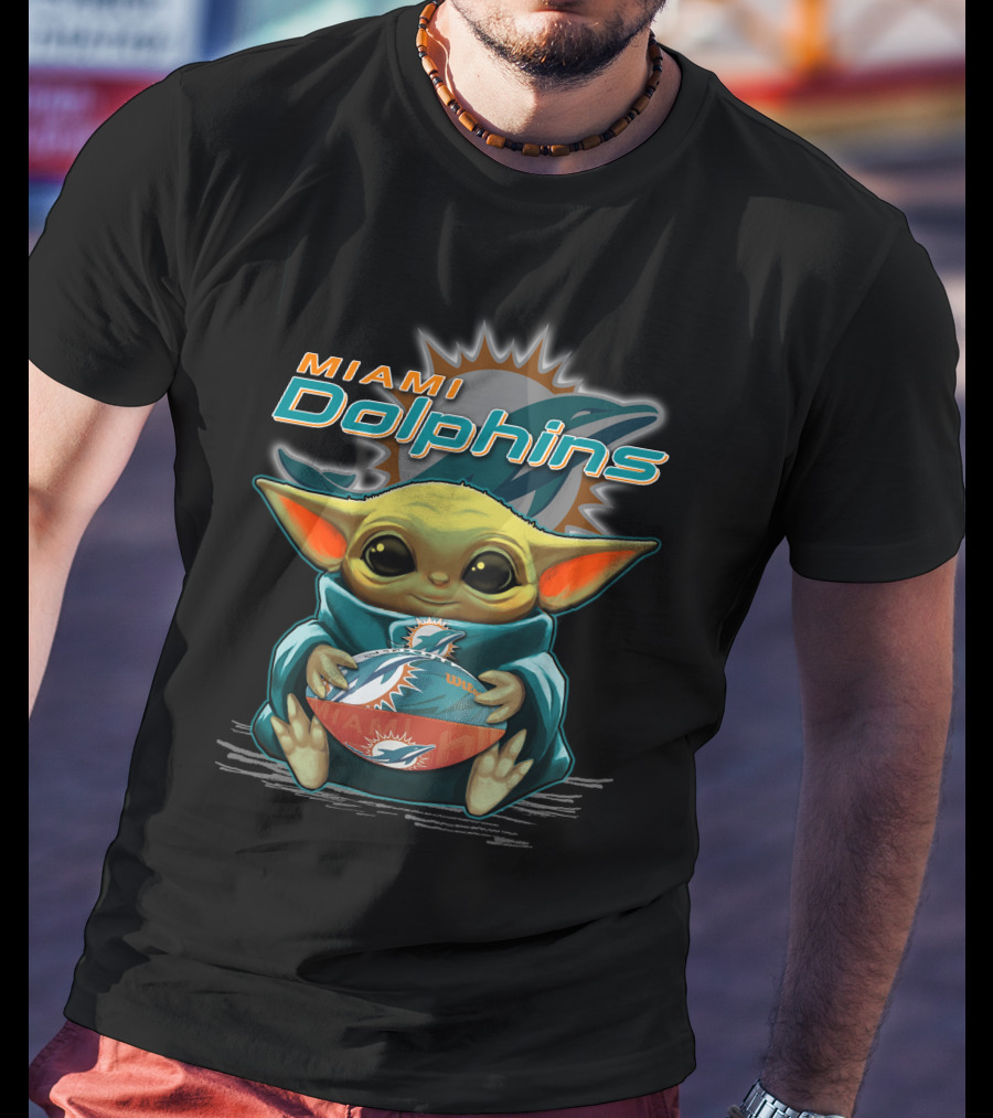 Yoda Miami Dolphins Football Fan T-Shirt