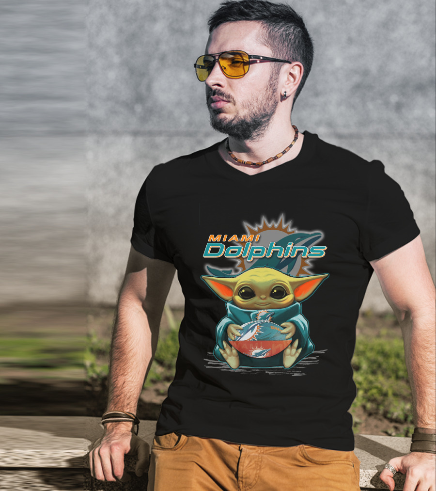 Yoda Miami Dolphins Football Fan T-Shirt