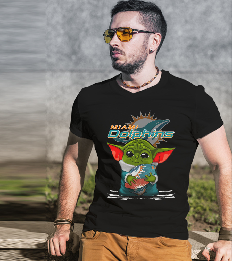 Miami Dolphins Yoda Football Fan T-Shirt