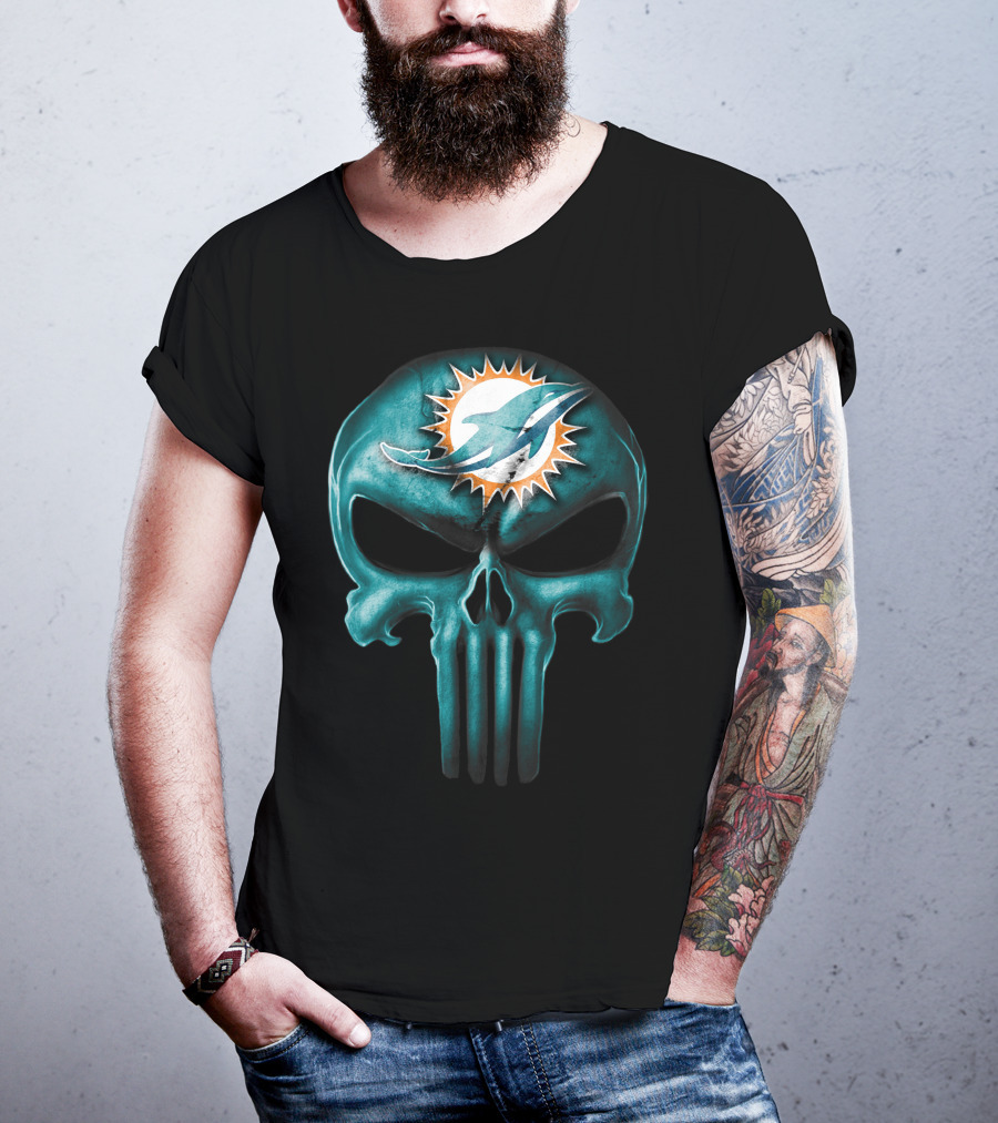 Miami Dolphins Skull T-Shirt
