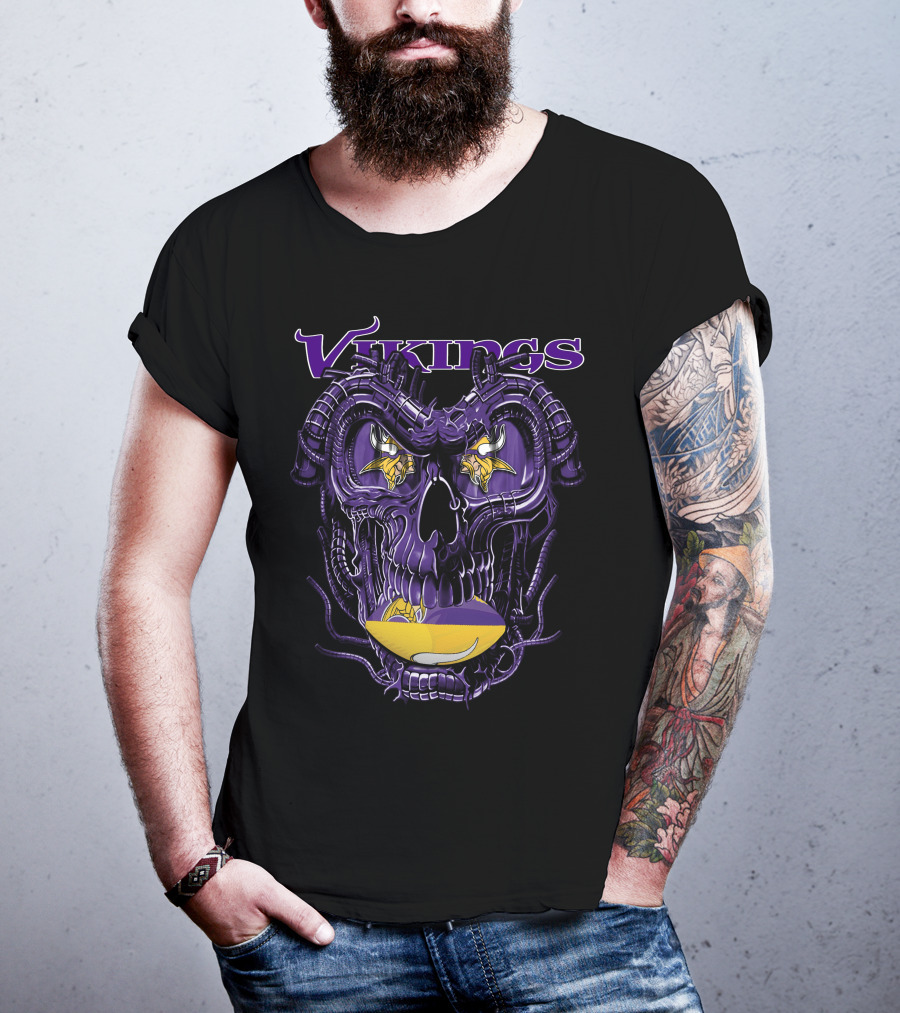 Vikings Dragonskull Minnesota Football Iconic T-Shirt