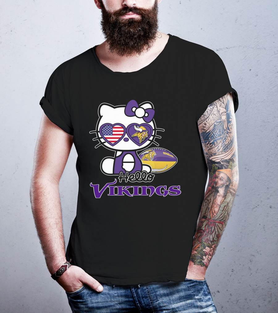Hello Kitty Minnesota Vikings Football Fan T-Shirt