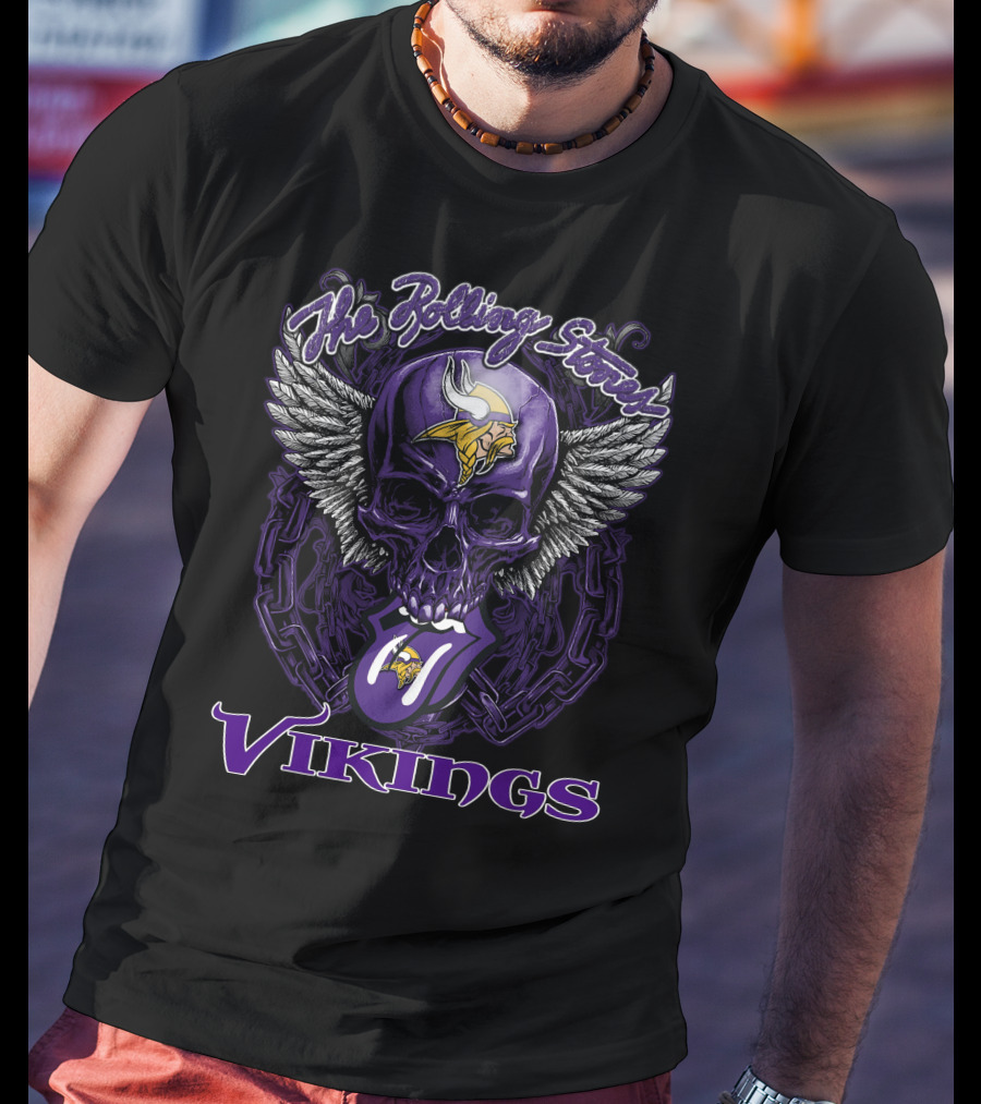 The Rolling Stones Vikings Skull With Wings And Tongue T-Shirt