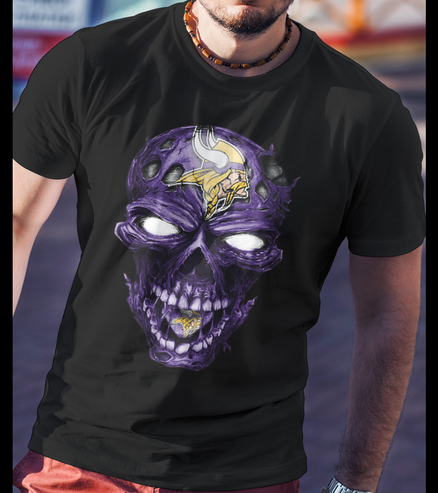 Minnesota Vikings Skull Purple T-Shirt