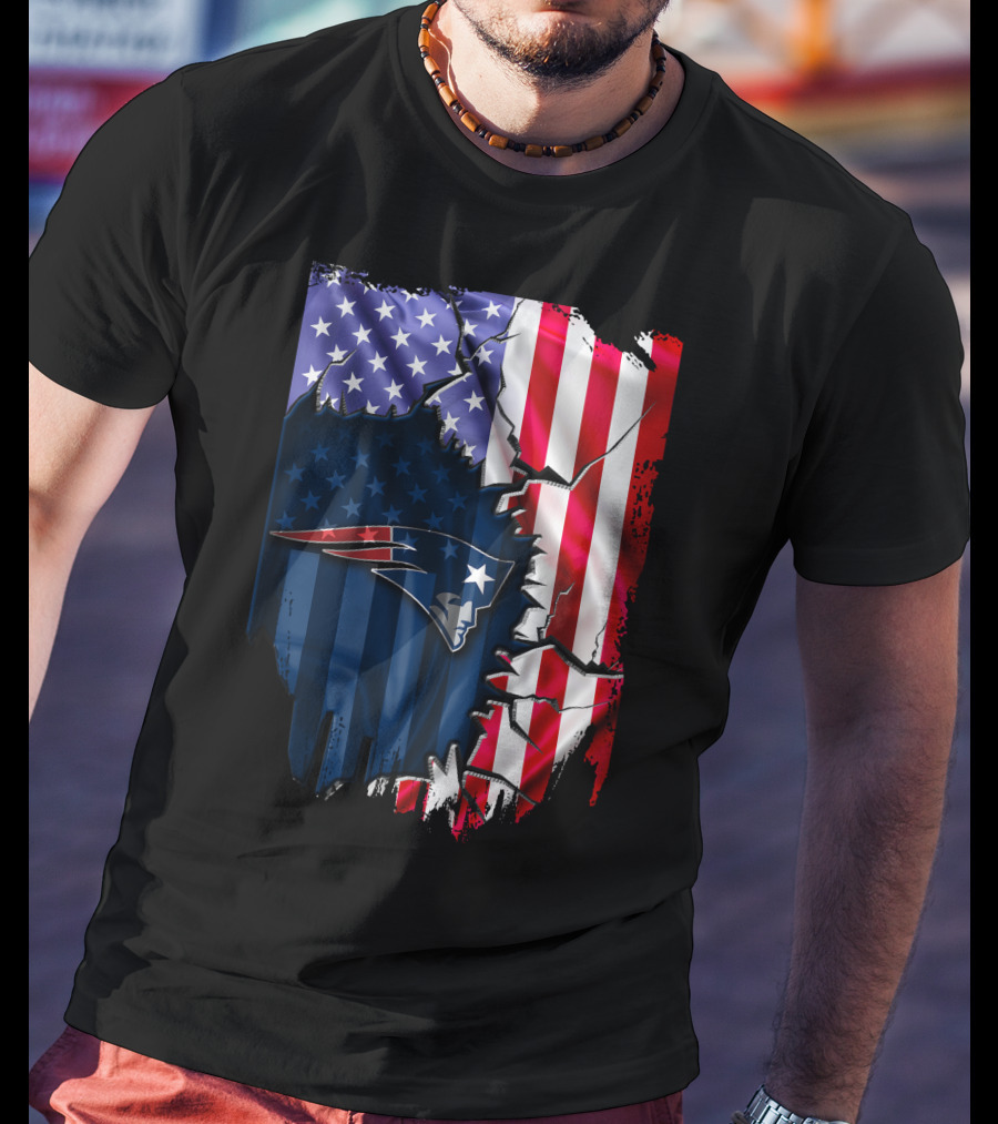 New England Patriots American Flag T-Shirt