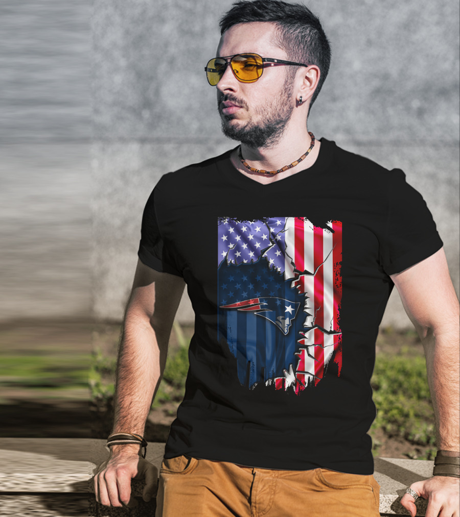 New England Patriots American Flag T-Shirt