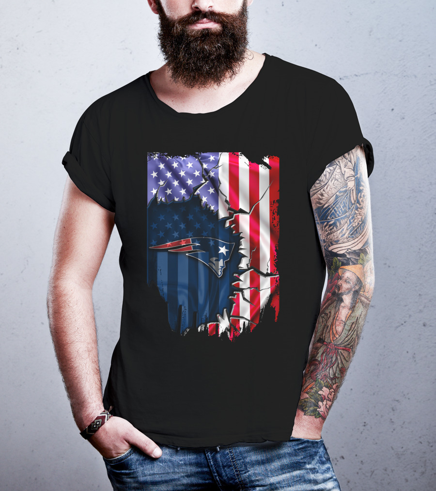 New England Patriots American Flag T-Shirt