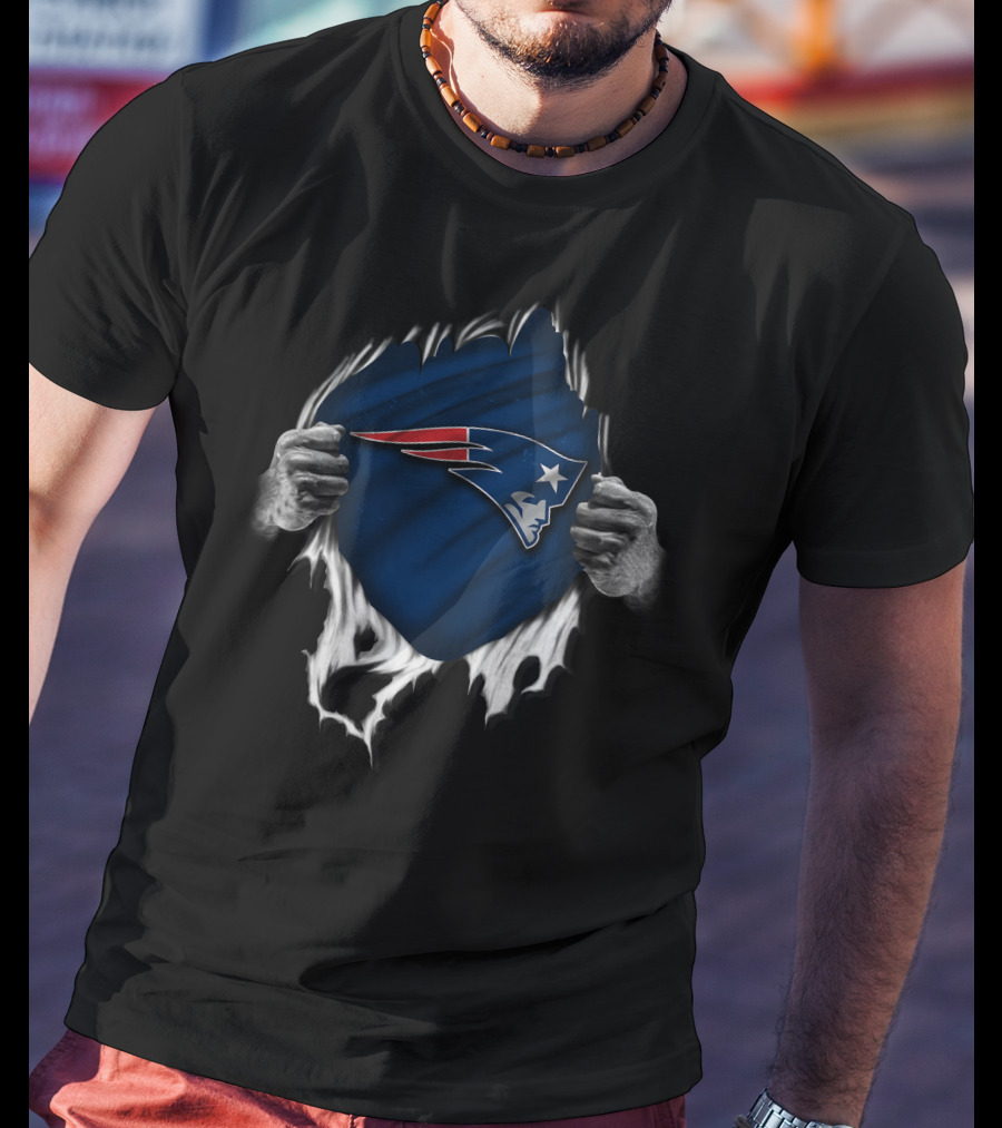 Ripped New England Patriots Fan Spirit T-Shirt