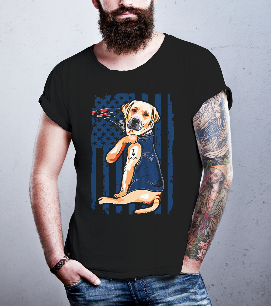 Labrador Retriever I Love Mom New England Patriots T-Shirt