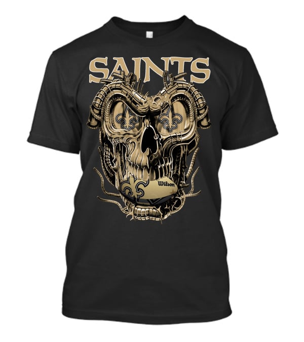 Saints Dragonskull Helmet Fleur-de-Lis Wilson Football T-Shirt