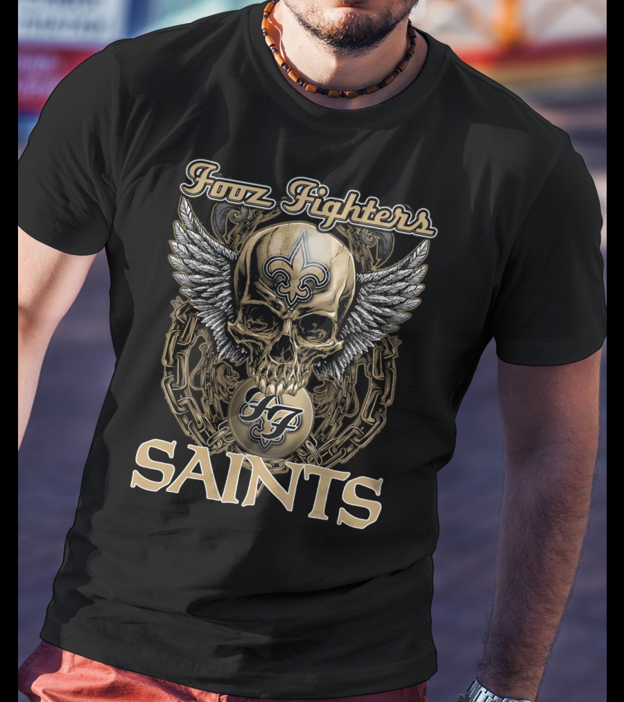 Foo Fighters Saints Skull Winged Fleur-de-Lis T-Shirt