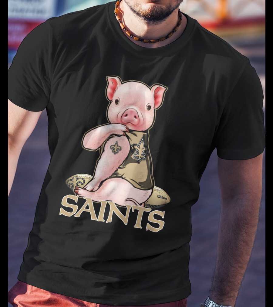 Pig Saints Fleur-de-Lis Football Fan Wilson T-Shirt