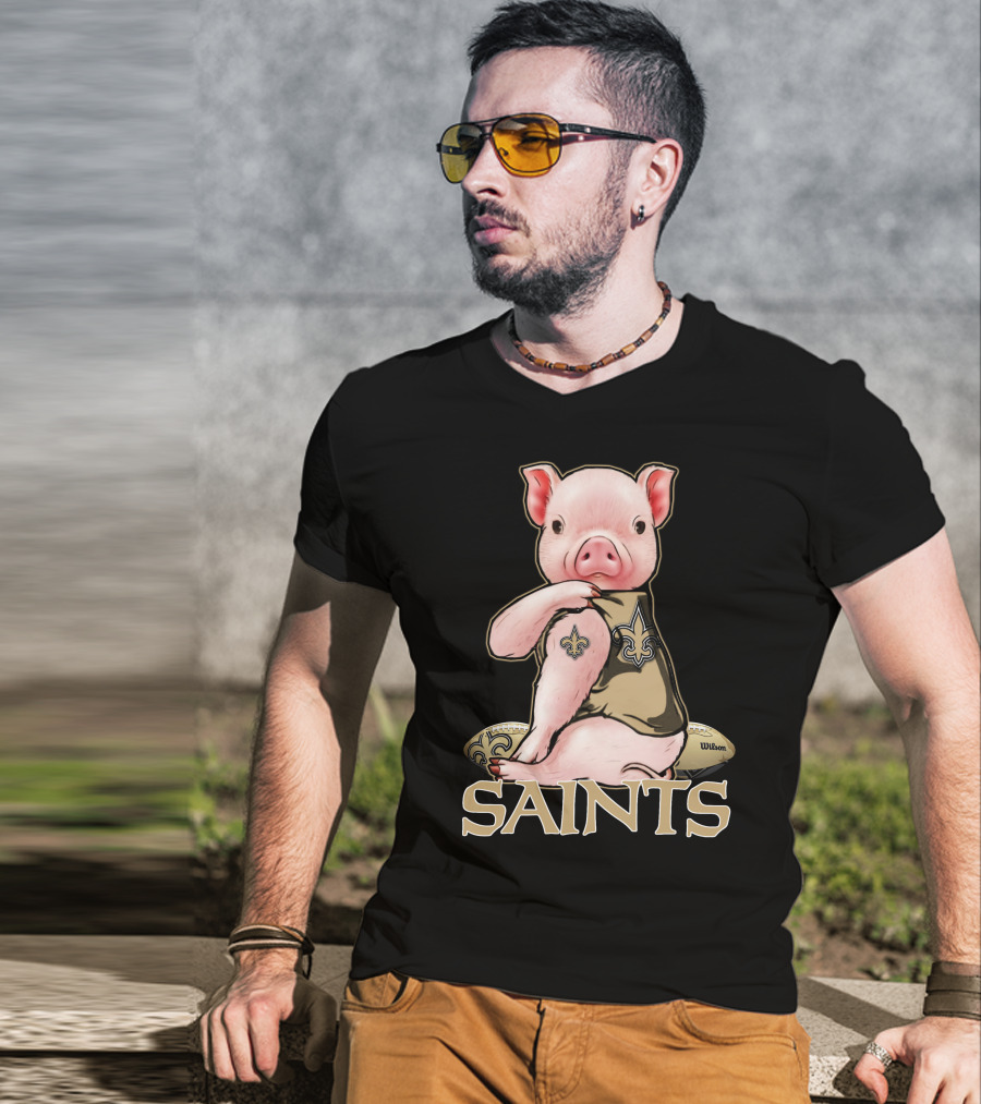 Pig Saints Fleur-de-Lis Football Fan Wilson T-Shirt
