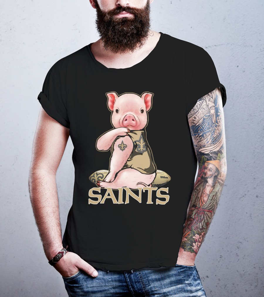Pig Saints Fleur-de-Lis Football Fan Wilson T-Shirt