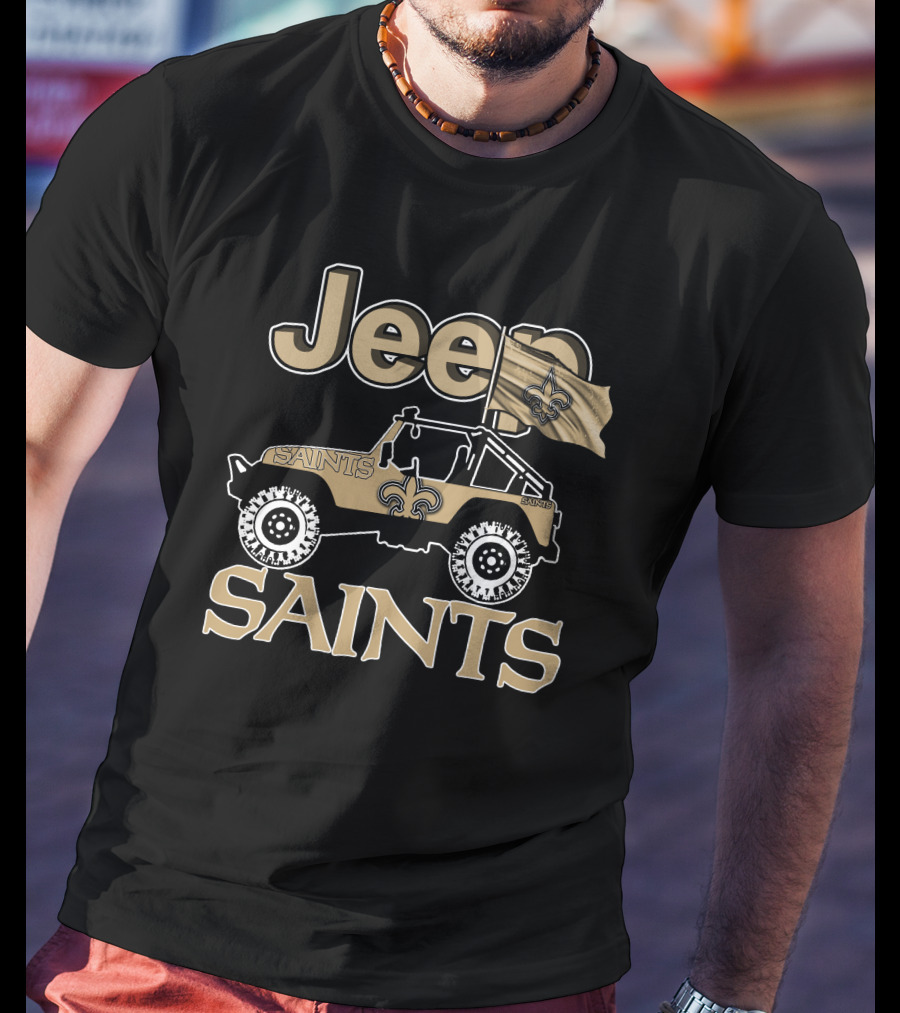 Jeep Saints New Orleans Fleur-de-Lis Flag T-Shirt