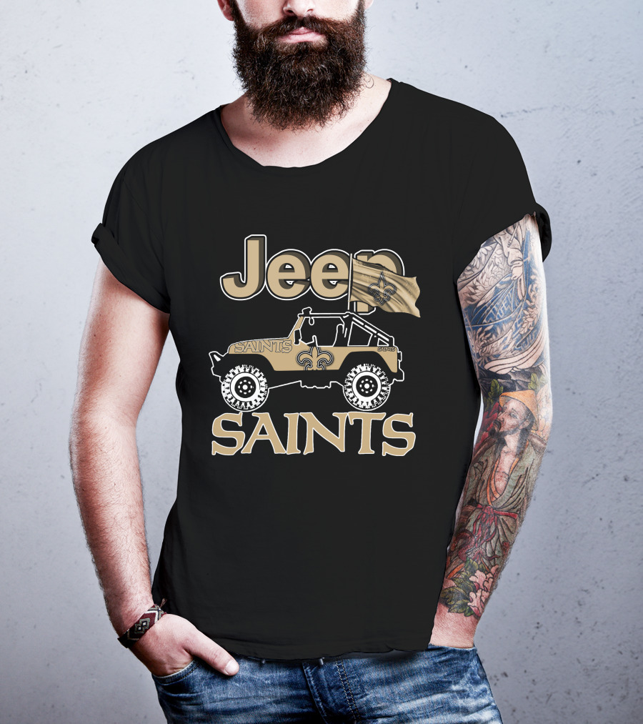 Jeep Saints New Orleans Fleur-de-Lis Flag T-Shirt