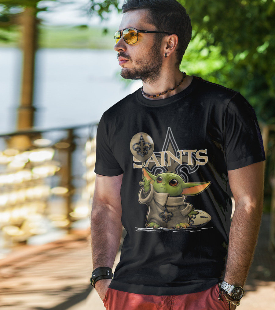 Yoda New Orleans Saints Balloon Football Wilson T-Shirt