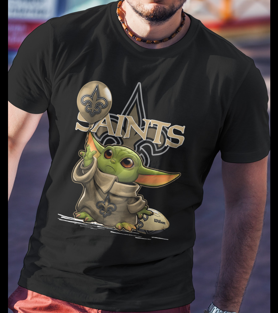 Yoda New Orleans Saints Balloon Football Wilson T-Shirt