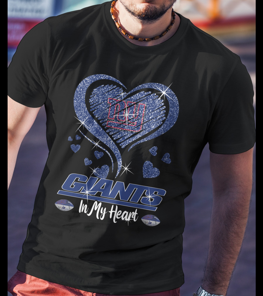 Giants Love Sparkling Heart In My Heart New York Giants T-Shirt