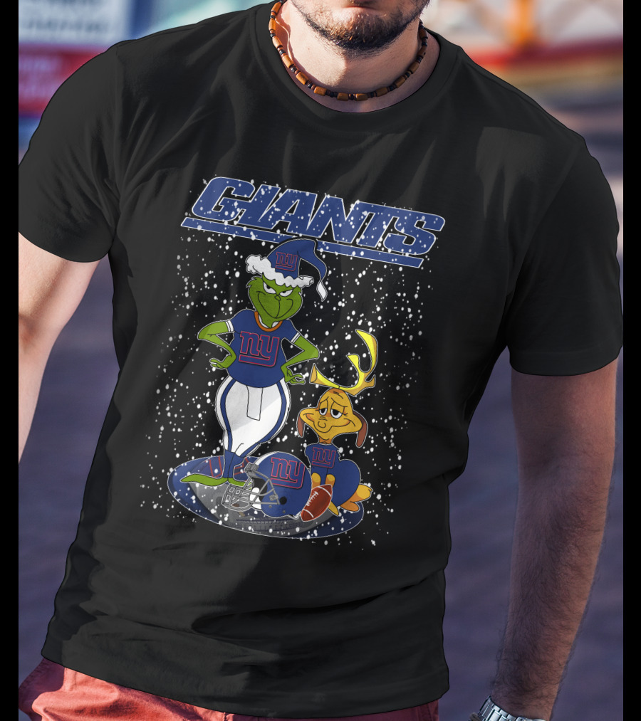 Grinchxmas New York Giants Holiday Characters T-Shirt