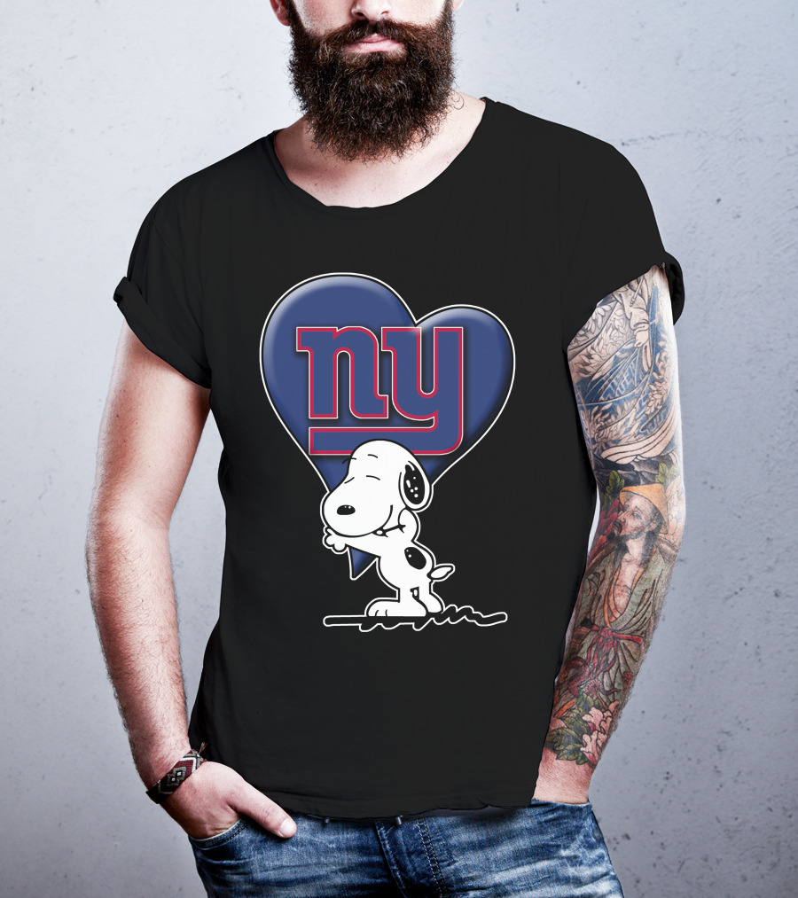 Snoopy Heart Ny New York Giants T-Shirt