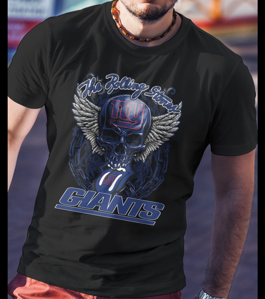 The Rolling Stones New York Giants Skull And Wings Collaboration T-Shirt