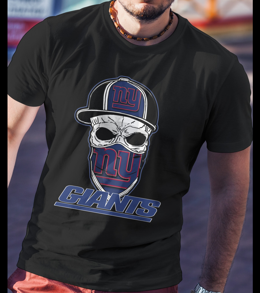 NY Giants Skull Hat T-Shirt