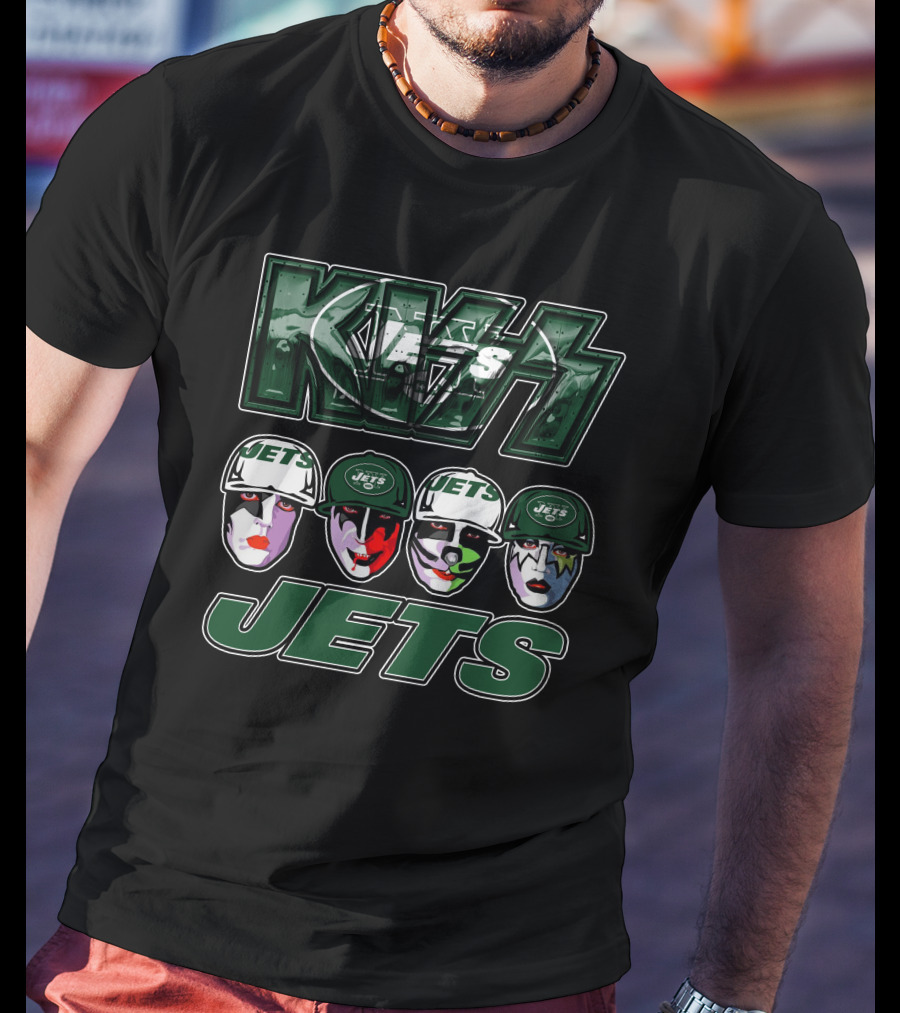 Kiss New York Jets Band Faces T-Shirt
