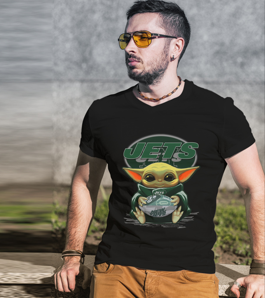 Jets New York Baby Yoda Football Fan T-Shirt