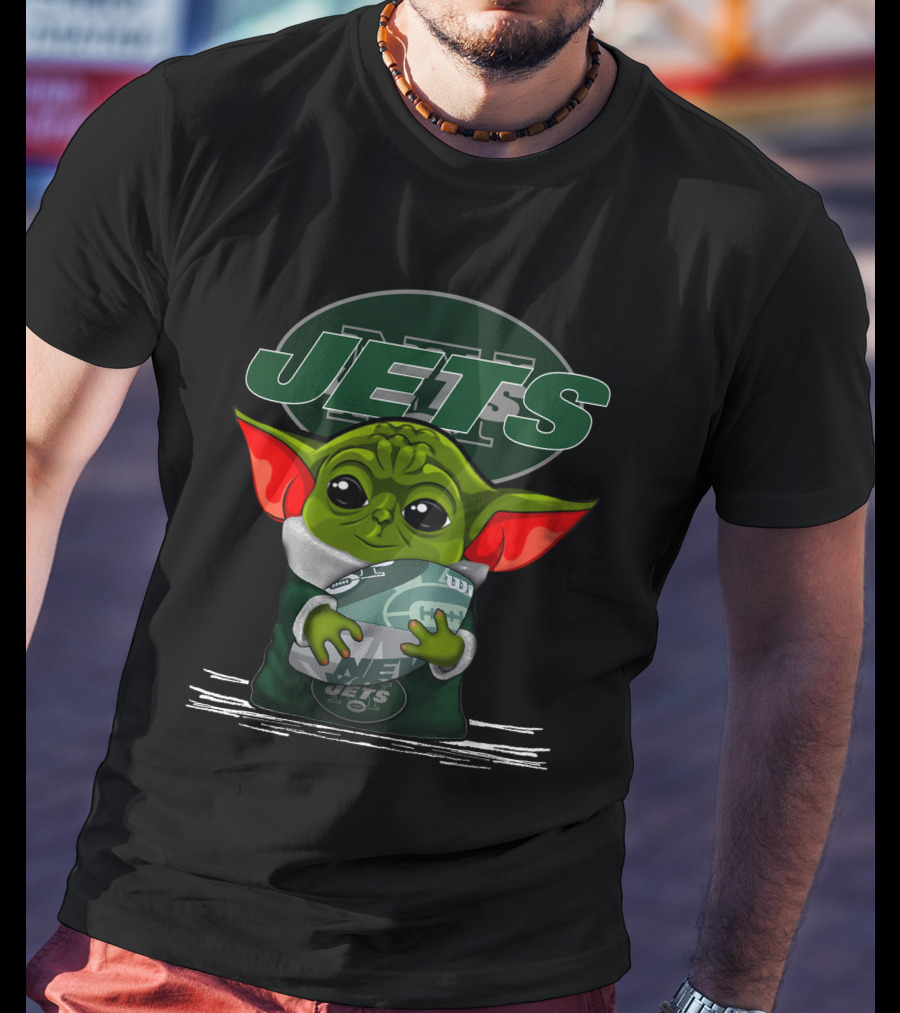 Yoda New York Jets Football Character Green Ears T-Shirt