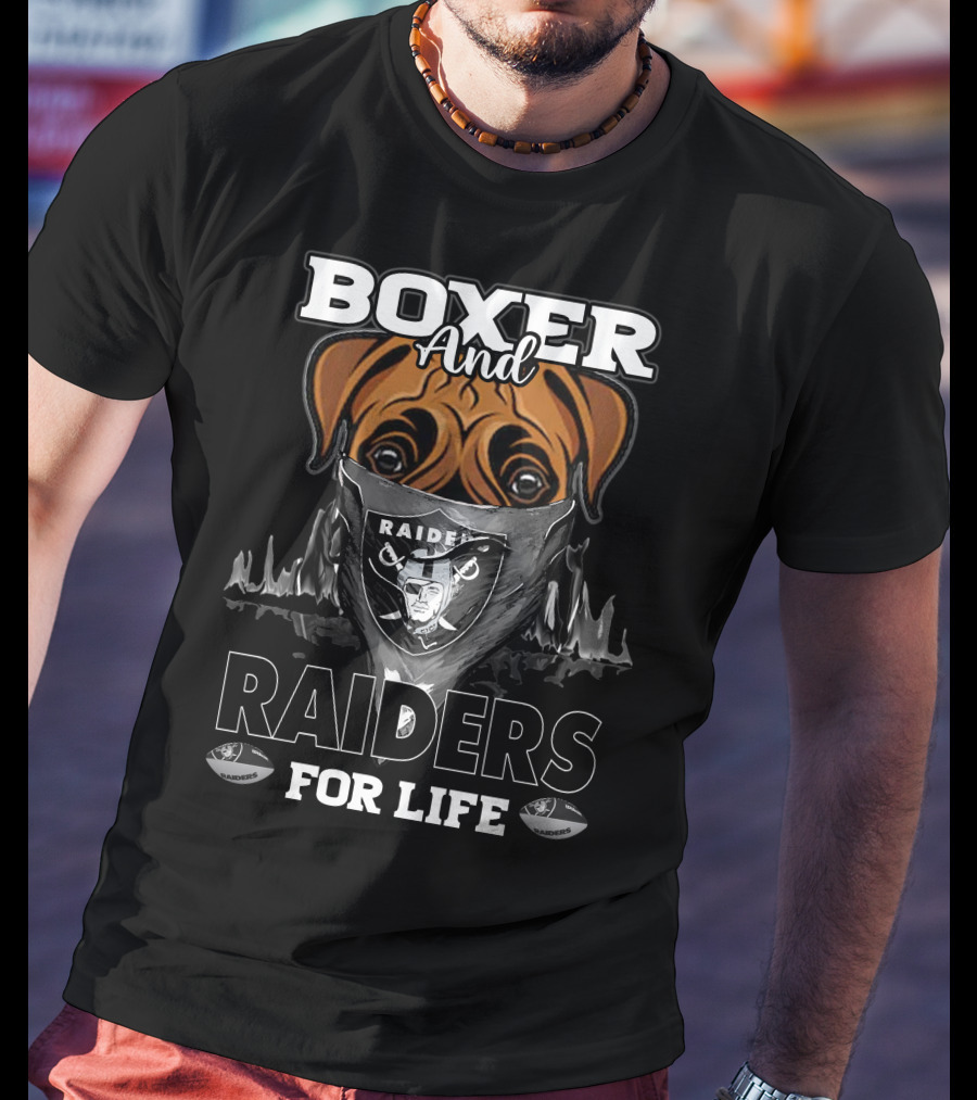 Boxer And Raiders For Life Raider Fan Mask Bulldog T-Shirt