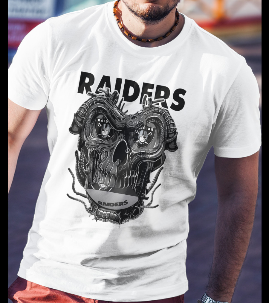 Raiders Dragonskull Football Faceplate T-Shirt