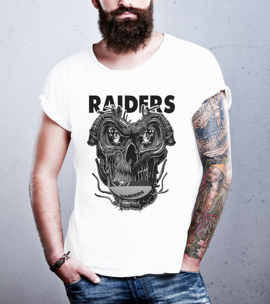 Raiders Dragonskull Football Faceplate T-Shirt