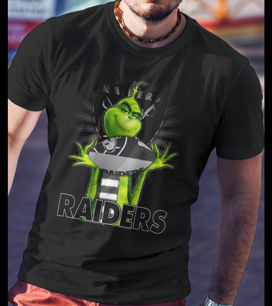 Grinch Raiders Football Team Fan T-Shirt