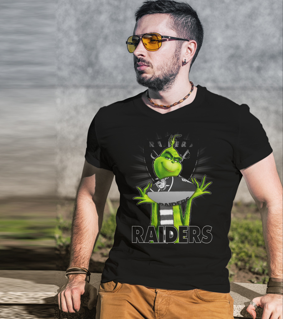 Grinch Raiders Football Team Fan T-Shirt
