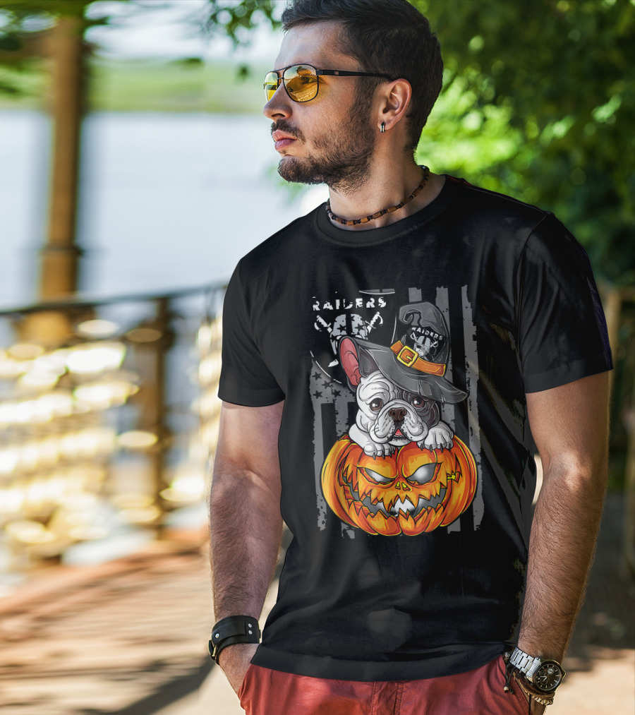 Raiders Halloween Bulldog Pumpkin T-Shirt