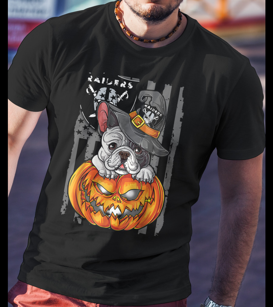Raiders Halloween Bulldog Pumpkin T-Shirt